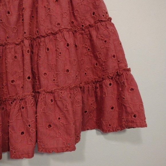 AEO - Smock Embroidery Ruffle Mini Skirt - Picture 4 of 9